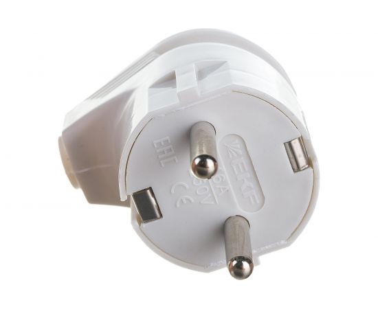 Угловая вилка с заземлением EKF AVY16-10 белая 16А 250В – изображение 4