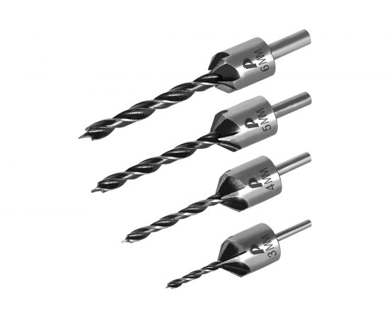 Набор зенковок по дереву 4 шт, сверла 3, 4, 5, 6 мм ПРАКТИКА 798-720 – изображение 4