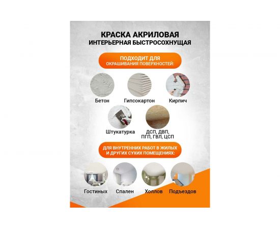 Водно-дисперсионная интерьерная краска для стен и потолков в сухих помещениях MASTER FARBE (белая; 3 кг) 4631159427507 – изображение 4