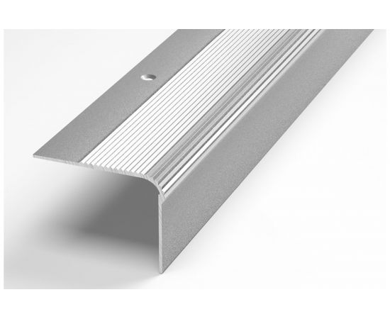 Порог угловой алюминиевый (54х41,8 мм, 1,8 м, порошковое покрытие, Серебро) ЛУКА 00000003328 