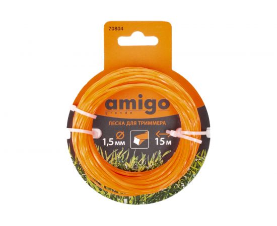 Леска для триммера (1.5 мм; 15 м; витой квадрат) Amigo 70804 