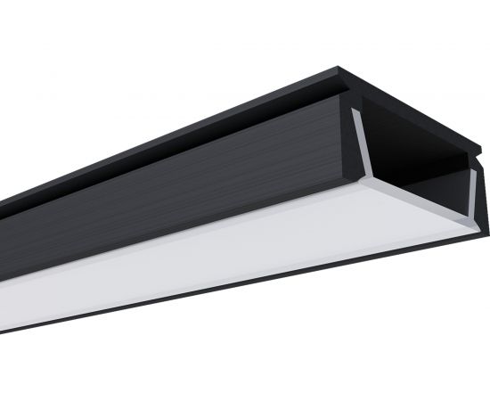 Накладной П-образный алюминиевый профиль для ленты Apeyron черный, 1м, ширина ленты до 10мм, комплект 08-05-ЧБ 