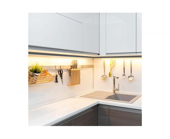 Накладной П-образный алюминиевый профиль для ленты Apeyron черный, 1м, ширина ленты до 10мм, комплект 08-05-ЧБ – изображение 11