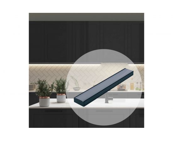 Накладной П-образный алюминиевый профиль для ленты Apeyron черный, 1м, ширина ленты до 10мм, комплект 08-05-ЧБ – изображение 14