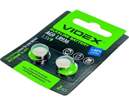 Щелочная/алкалиновая батарейка VIDEX AG9/394/936 2 штуки на блистере VID-AG09-2BC – изображение 2