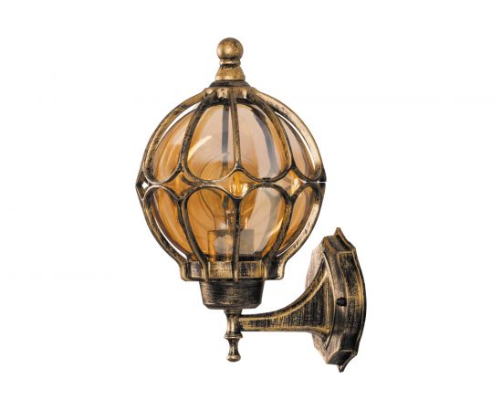 Садово-парковый светильник, круглый на стену вверх 60W 230V E27, черное золото Feron PL3801 11350 – изображение 3