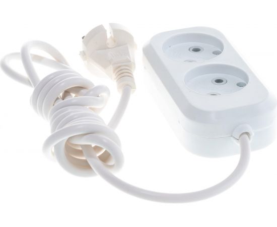 Удлинитель STEKKER 2 гнезда б/з 2x0,75, 1,8 м , серия Home HM01-20-02 ,Ух-10 39201 – изображение 3