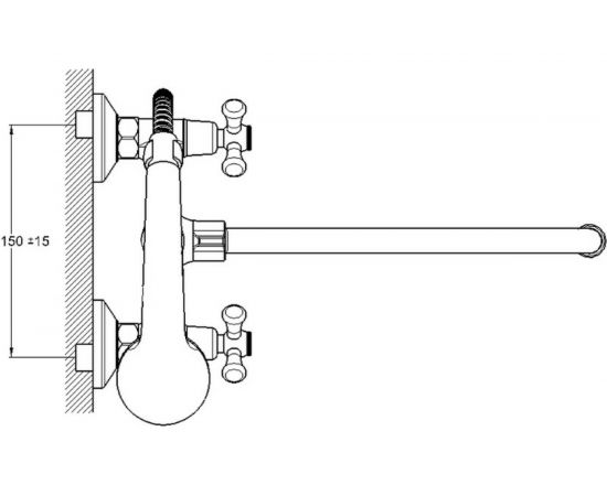 Смеситель для ванны G-lauf с круглым, длинным поворотным изливом 360°, с душевой лейкой, хром QMT7-A722 – изображение 3