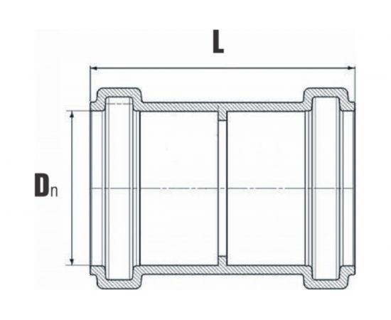 Соединительная муфта ХЕМКОР НПВХ, внутренняя канализация, 50 мм 2391033 – изображение 3