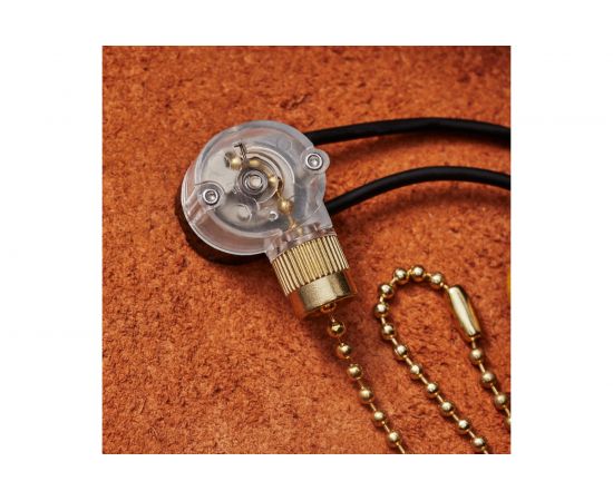 Выключатель для бра REXANT с золотой цепочкой 270 мм и проводами, деревянный наконечник 06-0243-A – изображение 3