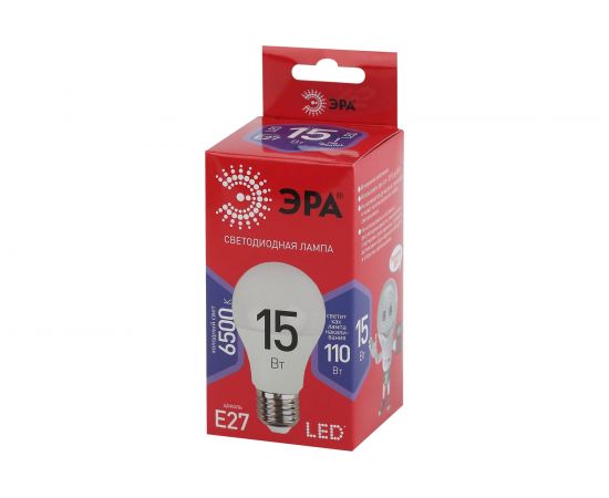 Светодиодная лампа ЭРА LED A6015W865E27 R, груша, 15Вт, холодный, E27 Б0046357 – изображение 3