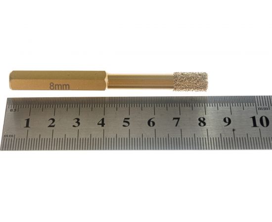 Сверло-коронка алмазное с воском (8x80 мм; HEX9.5 мм) D.BOR 121601020800 – изображение 3