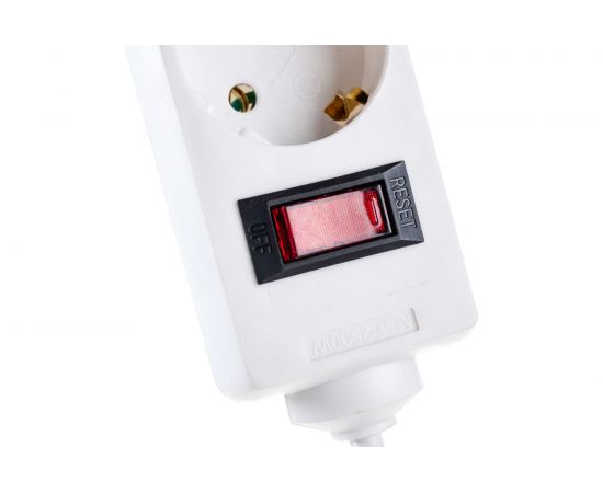 Удлинитель ExeGate EC-3-1.8W 3 евро с заземлением, 1.8м, выключатель с подсветкой, белый 279346 – изображение 3