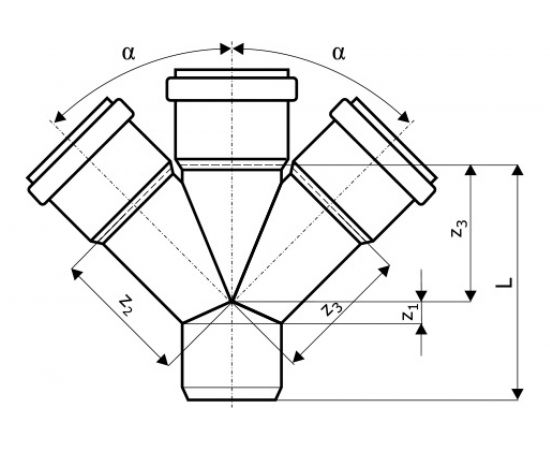 Канализационная крестовина Ostendorf 45 градусов, 110 мм 115880 – изображение 4