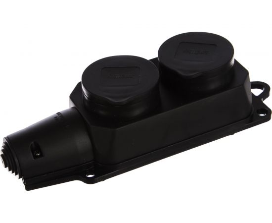 Розетка Smartbuy двухместная с защитными крышками каучуковая 230В, 2P+PE, 16A, IP44 SBE-16-2-00-R 