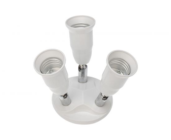 Цокольный разветвитель REXANT Е27 на 3хЕ27 поворотный белый 11-8863 