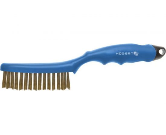 Проволочная щетка Hogert Technik четырехрядная, латунная проволока HT3B623 