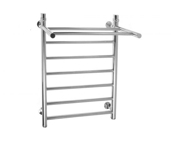 Полотенцесушитель ТЕМАРК Классика с полкой (КП-10) 600х800, D32/18 мм (перекладина дугообразная, нижнее подключение) 25566 