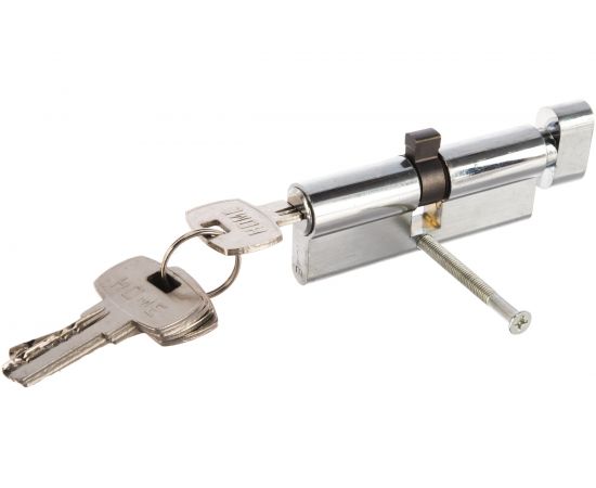 Цилиндровый механизм HOME 80 мм 40x40 ЦАМ, 5 перф. ключей, верт. цвет хром CICAM804040KVP 