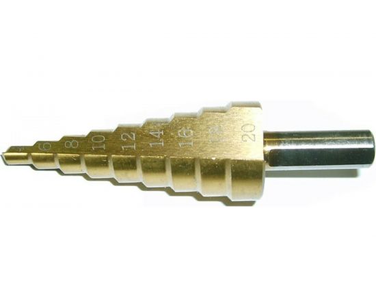 Сверло по металлу ступенчатое 4-20 мм, 9 ступеней, TiN SKRAB 30161 