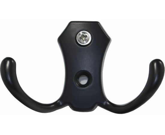 Крючок Laurus ZA5027 2-х рожковый S, черный матовый 07187 