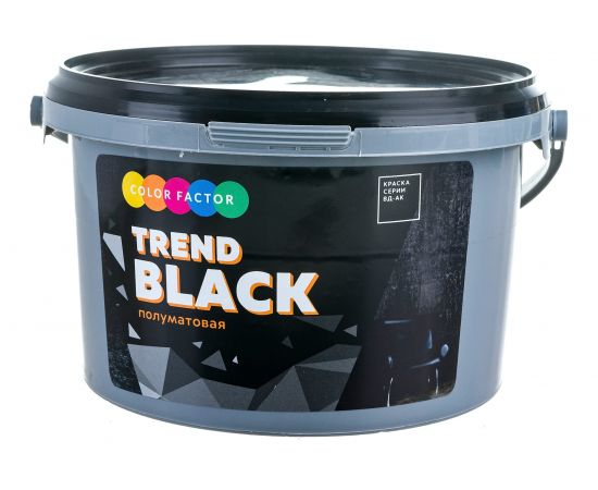 Краска ФАБРИКА ЦВЕТА износостойкая черная полуматовая EU BLACK 2,5 кг ТД000004117 