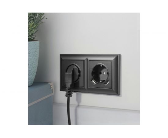 Розетка WERKEL W1171508 с заземлением, шторками и USBх2 черный матовый a051617 – изображение 2