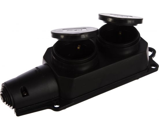 Розетка Smartbuy двухместная с защитными крышками каучуковая 230В, 2P+PE, 16A, IP44 SBE-16-2-00-R – изображение 2