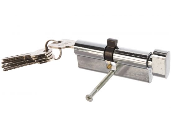 Цилиндровый механизм HOME 80 мм 40x40 ЦАМ, 5 перф. ключей, верт. цвет хром CICAM804040KVP – изображение 2