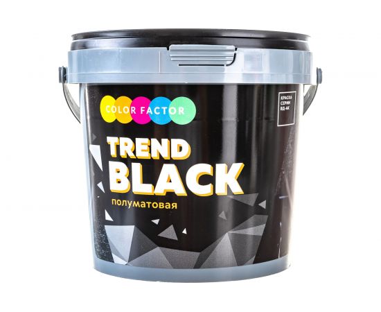 Краска ФАБРИКА ЦВЕТА износостойкая черная полуматовая EU BLACK 0,9 кг ТД000004118 – изображение 3