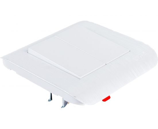 Выключатель LUXAR Deco с/у 2 клавиши, белый с рифленой рамкой, 250В 10А 4606400620211 – изображение 3