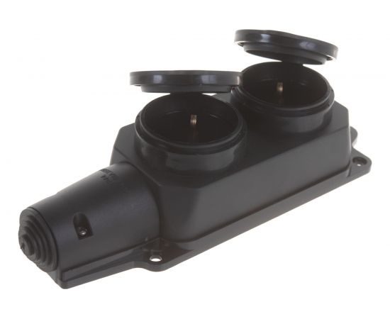 Розетка Smartbuy двухместная с защитными крышками каучуковая 230В, 2P+PE, 16A, IP44 SBE-16-2-00-R – изображение 3