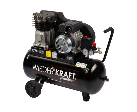 Двухцилиндровый ременной компрессор WIEDERKRAFT 50л 320л/мин WDK-90532 – изображение 6