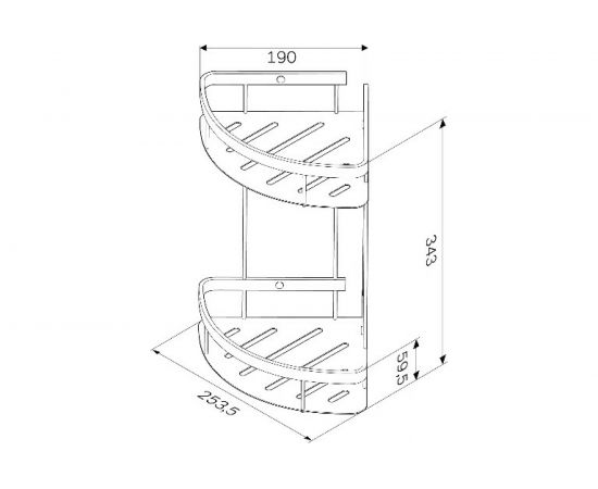 Полка для душа AM.PM Sense L угловая двухъярусная A7454200 – изображение 6