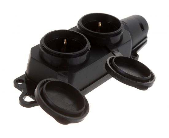 Розетка Smartbuy двухместная с защитными крышками каучуковая 230В, 2P+PE, 16A, IP44 SBE-16-2-00-R – изображение 6