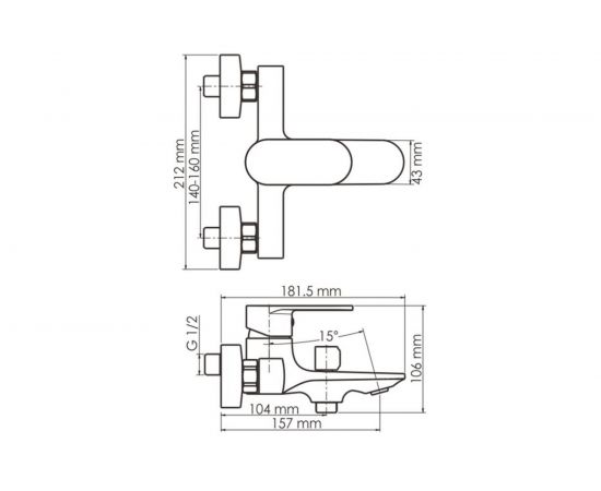 Смеситель для ванны WasserKRAFT латунь Mindel 8501 – изображение 6