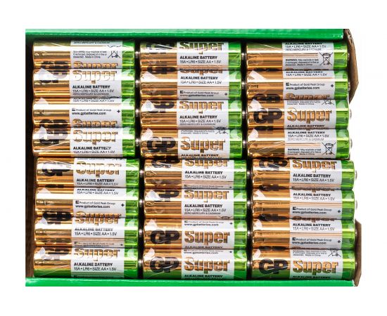 Алкалиновые батарейки GP Super Alkaline 15А АA - 96 шт. 15ARS-2SB4 – изображение 6