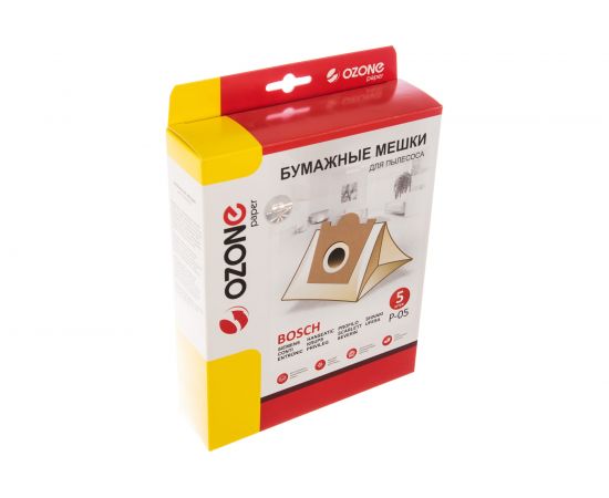 Мешки-пылесборники оригинальные бумажные OZONE (5 шт.) Bosch/Siemens Typ E,D,F,G P-05 – изображение 7