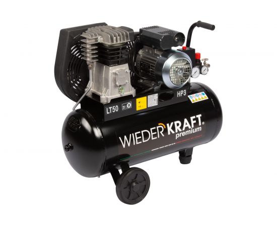 Двухцилиндровый ременной компрессор WIEDERKRAFT 50л 320л/мин WDK-90532 – изображение 7