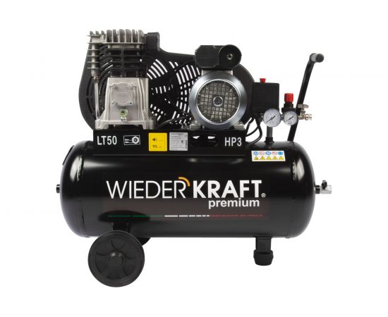 Двухцилиндровый ременной компрессор WIEDERKRAFT 50л 320л/мин WDK-90532 – изображение 8