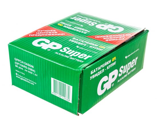 Алкалиновые батарейки GP Super Alkaline 15А АA - 96 шт. 15ARS-2SB4 – изображение 9
