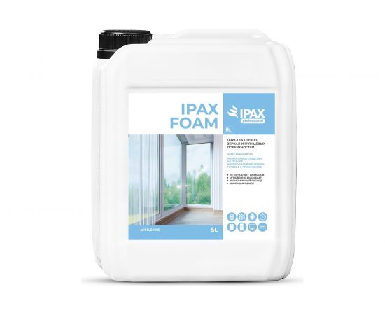 Профессиональное средство для мытья стекол и зеркал IPAX Foam 5 л, готовый раствор IFo-5-2563 