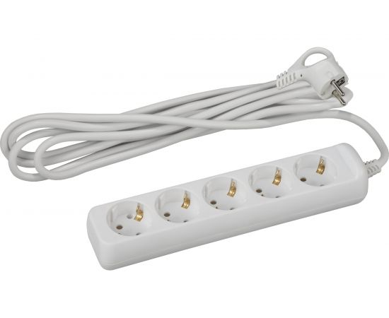 Удлинитель ЭРА U-5e-3m Россия c заземлением, 3х1мм2, 16А, ПВС, 5гн, 3м Б0028376 