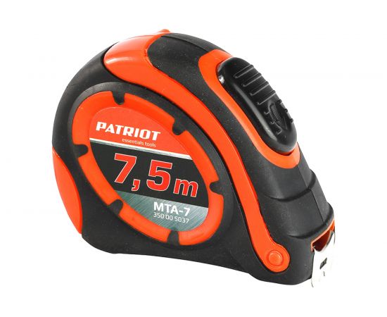 Рулетка PATRIOT MTA-7, автостоп, ударопрочный корпус, обрезиненная, 7,5 м 350005037 