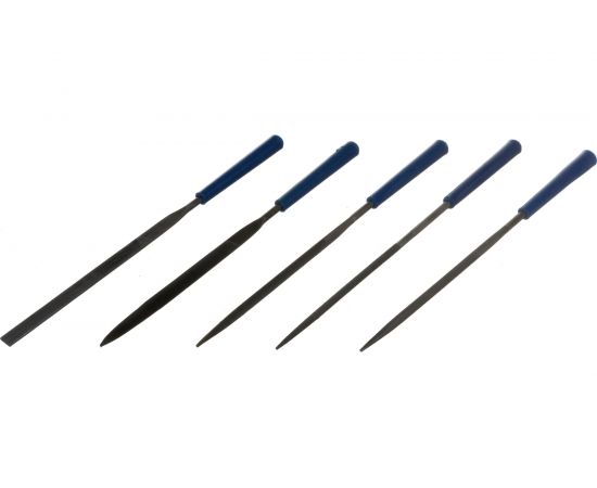 Набор надфилей № 1, 140х 50х3 мм, обрезиненные рукоятки 5 шт. чехол КОБАЛЬТ 790-076 