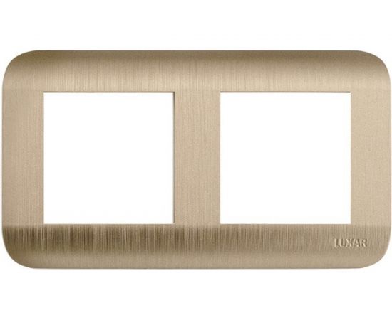 Горизонтальная рамка LUXAR Deco на 2 поста шампань рифленая 4606400620747 
