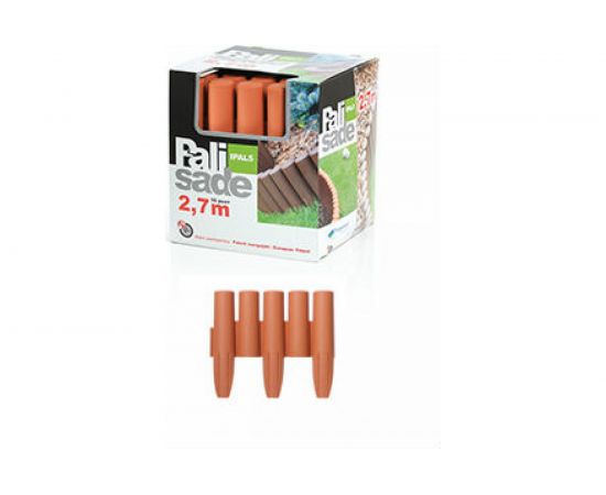 Заборчик для клумбы 2,7м, 10 штук, терракотовый Prosperplast Palisada IPAL5-R624 