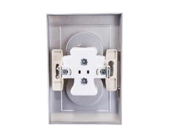 Двухместная розетка Schneider Electric ATLAS DESIGN без заземления 16А в сборе алюминий ATN000320 – изображение 2