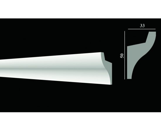 Потолочный карниз Decor-Dizayn ударопрочный влагостойкий под LED подсветку 50Х33Х2000 мм DD506 – изображение 2