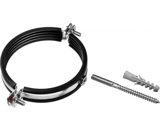 Трубный хомут с гайкой Зубр оцинкованный, в комплекте с сантехнической шпилькой и дюбелем, 1/2" 37866-20-24_z01 – изображение 2